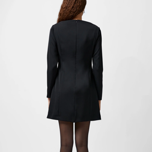 French Connection Fenix Satin Bow Long Sleeve Mini Dress